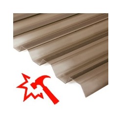 Polycarbonate impact-resistant corrugated sheets (trapezoid, bronze color)