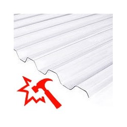 Polycarbonate impact-resistant corrugated sheets (trapezoid, transparent)