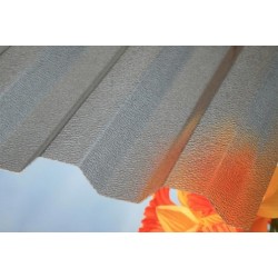 Polycarbonate impact-resistant corrugated sheets (trapezoidal, bronze-colored, matte surface)