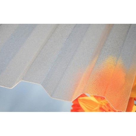 Polycarbonate impact-resistant corrugated sheets (trapezoidal, bronze-colored, matte surface)